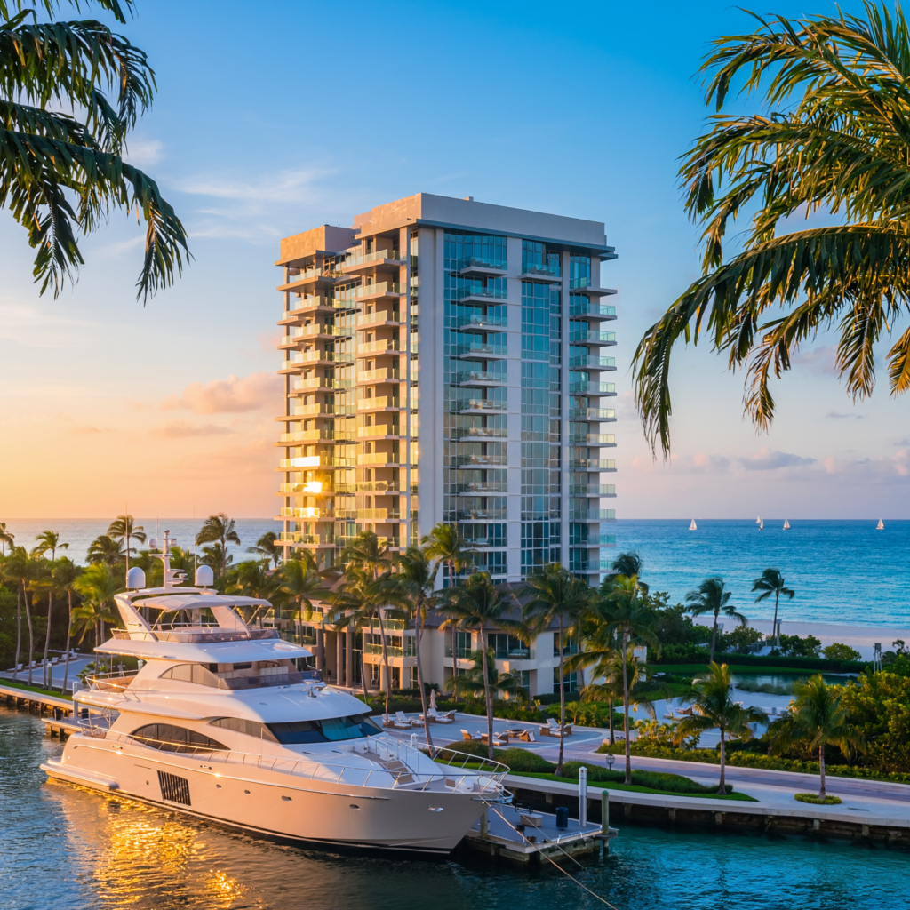 Miami Building with Boat